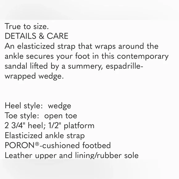 Kenneth Cole Colleen Leather Espadrille Wedge
GENTLE SOULS Size 6 - Picture 7 of 7